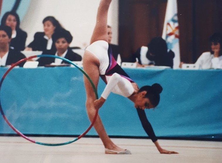 Maria Pardo en una competición de gimnasia rítmica | Foto: María Pardo