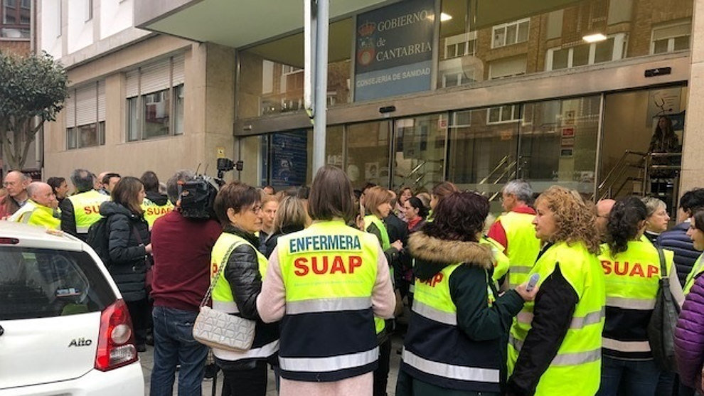 Huelga de los trabajadores del SUAP el pasado 8 de abril de 2019