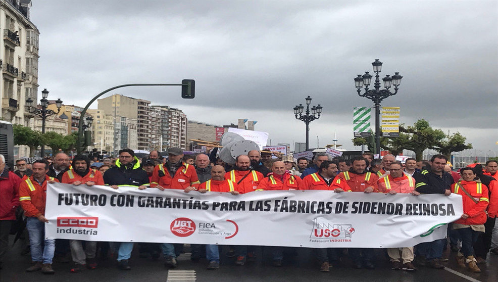Manifestación en Santander de los trabajadores de Sidenor