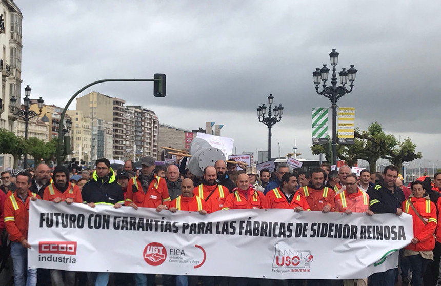 Manifestación de Sidenor en Santander