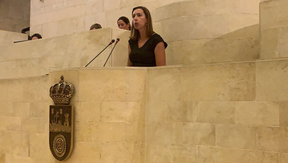 La consejera de Economía y Hacienda, María Sánchez, en el Parlamento