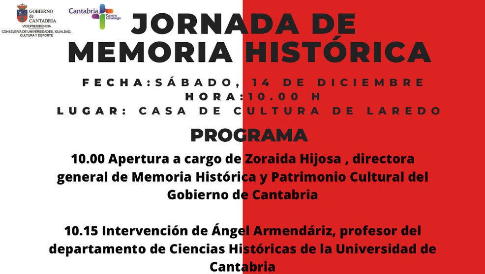 Detalle del programa de la Jornada de Memoria Histórica