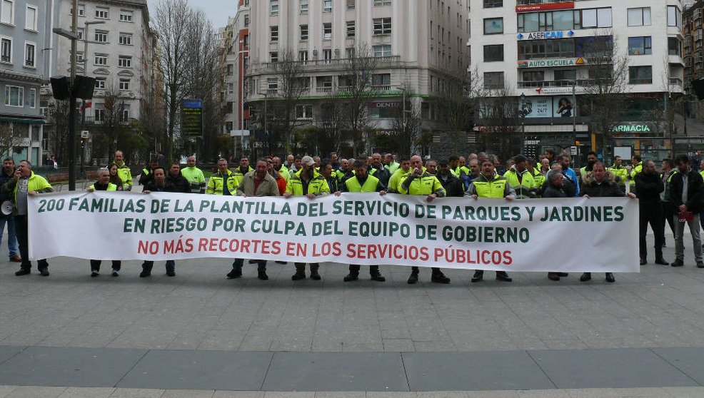 Manifestación de la plantilla de Parques y Jardines de Santander