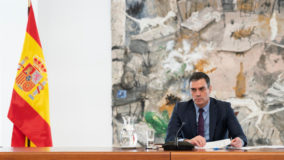 El presidente del Gobierno, Pedro Sánchez, en la reunión del Comité Técnico de Gestión de la Covid-19