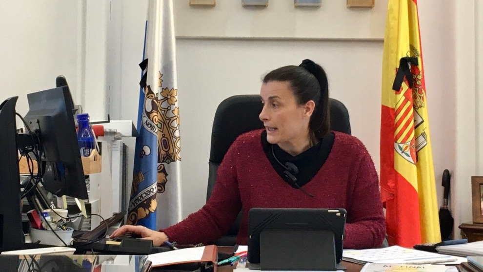 La alcaldesa de Santander, Gema Igual, en una videoconferencia