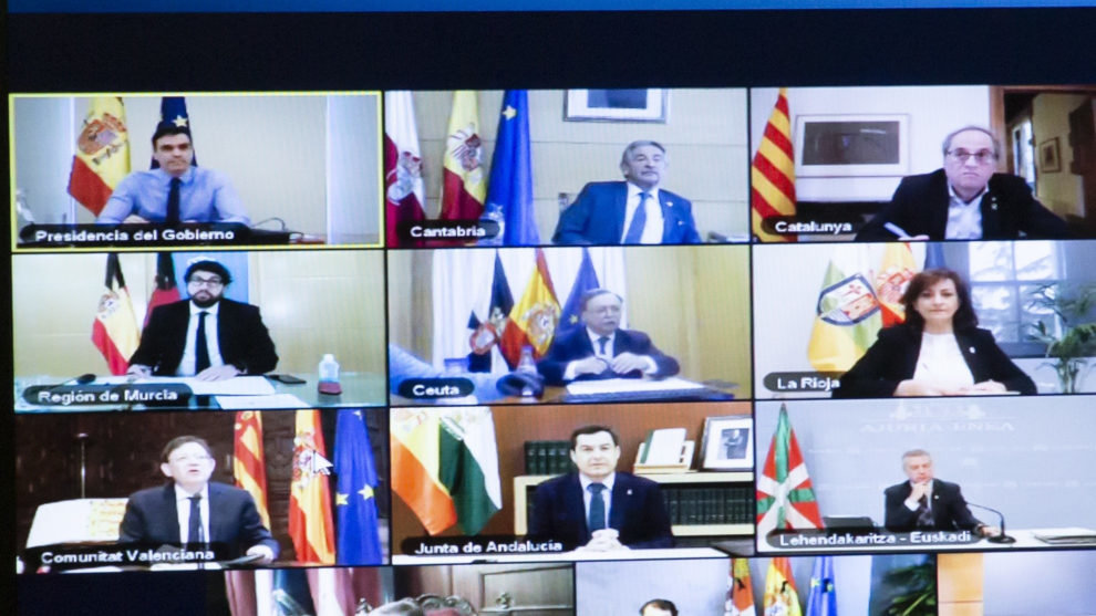 Videoconferencia de Sánchez con los presidentes autonómicos