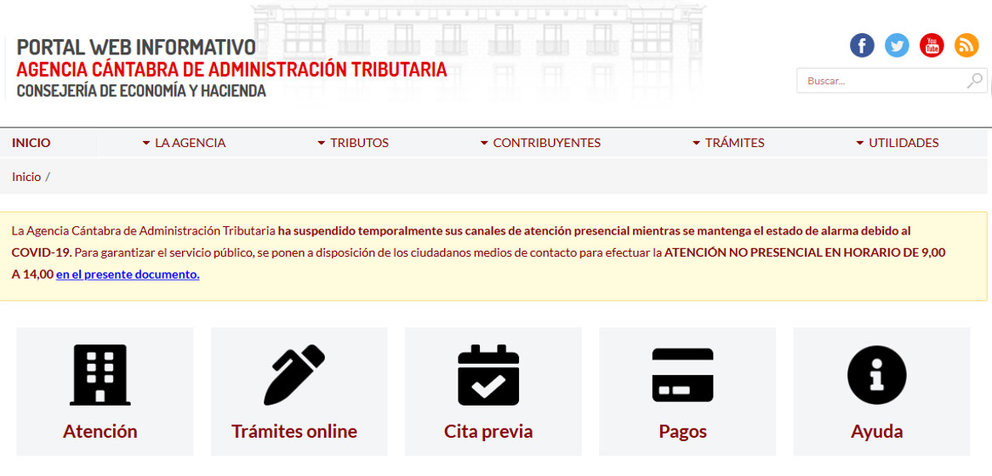 Nueva página web de la Agencia Cántabra de Administración Tributaria