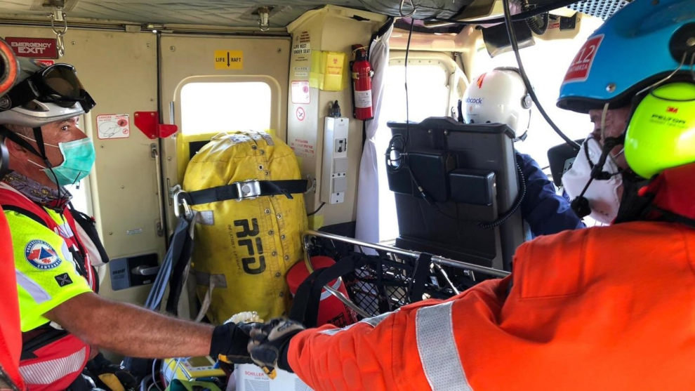 Evacuación en helicóptero a Valdecilla de un hombre que se desplomó en Cuchía
