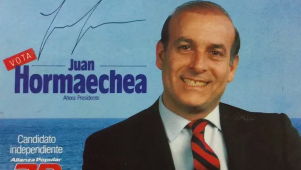 Cartel electoral de Juan Hormaechea como candidato independiente de Alianza Popular