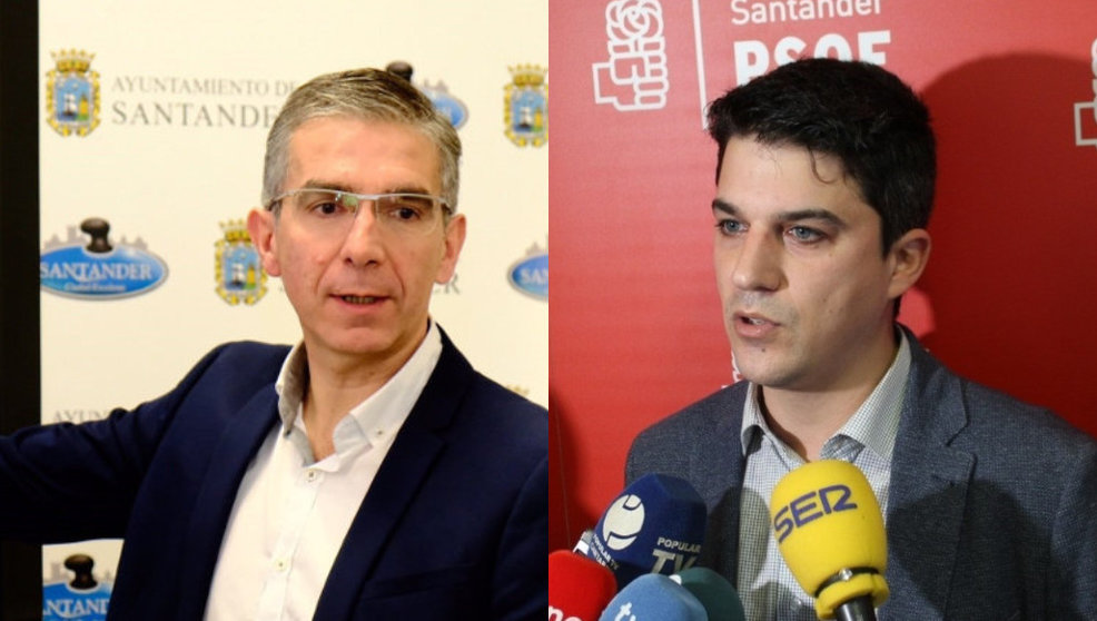 El portavoz del PP de Santander, César Díaz, y el portavoz de los socialistas en la capital, Daniel Fernández