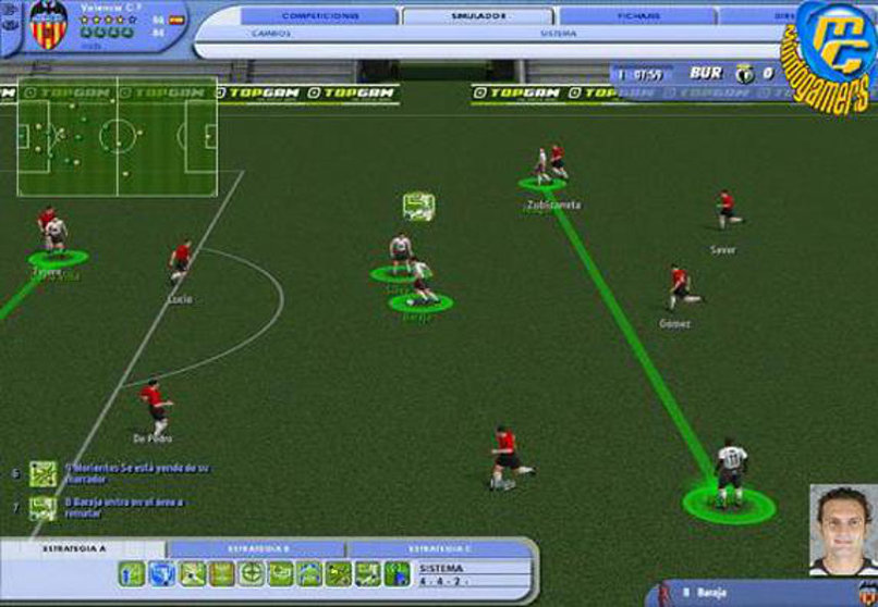 Captura de pantalla de una edición de PC Fútbol