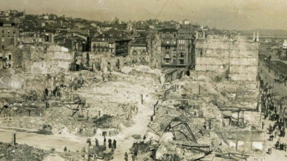 Santander tras el incendio de 1941