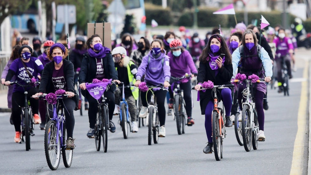 Bicicletada feminista en Santander
