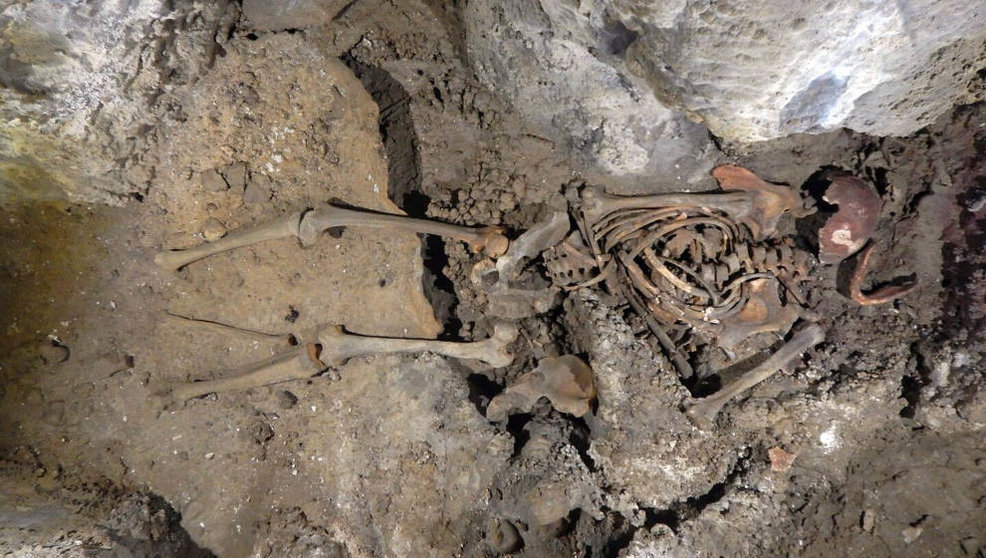 Esqueleto del 'hombre de Loizu' encontrado en Navarra
