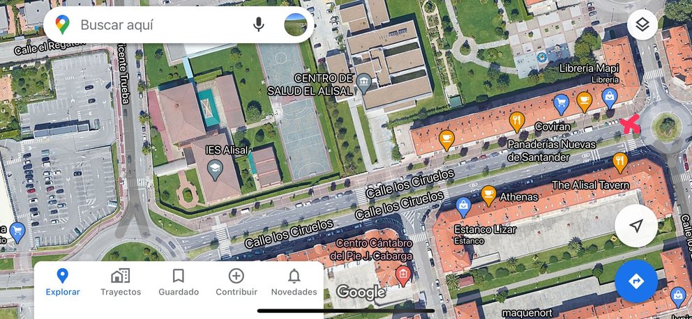 Imagen de Google Maps insertada en el tweet para explicar el lugar de los hechos