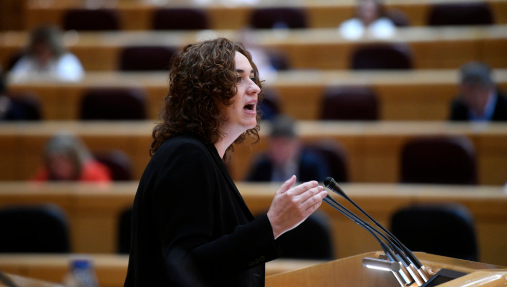 La senadora de En Comú Podem, Sara Vilà Galán, interviene en el pleno celebrado en el Senado