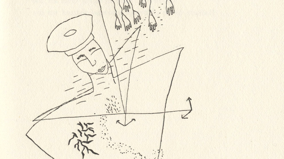 Parte de un dibujo de Federico García Lorca que se puede ver en la exposición