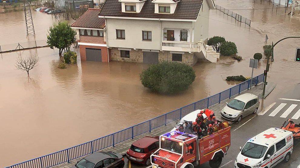 Imagen de las inundaciones por el Pas | Foto Twitter 112