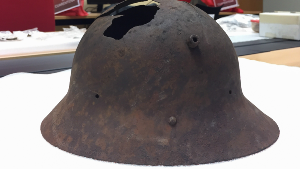 Imagen del casco de origen checo encontrado