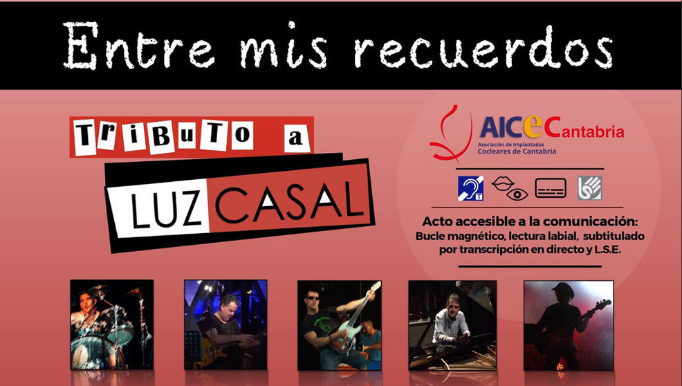 Cartel del concierto "accesible" para personas con problemas auditivos e implante coclear que se celebrará el 26 de marzo en Torrelavega