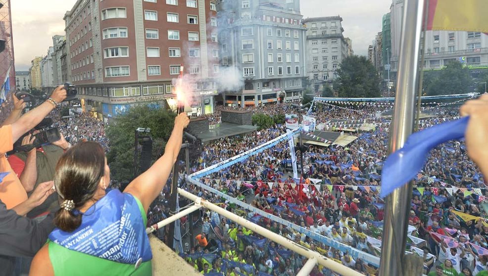 Lanzamiento del chupinazo de la Semana Grande de Santander en 2018
