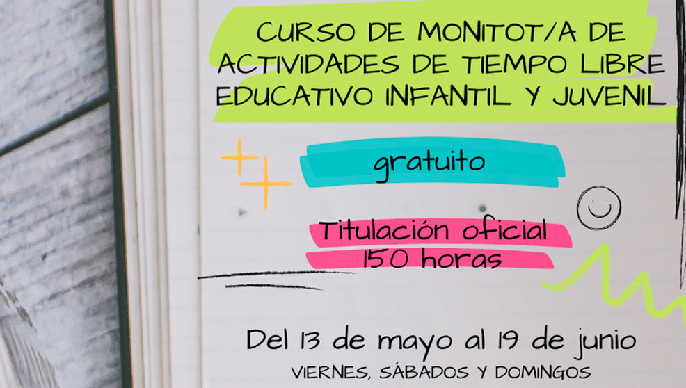 Detalle del cartel del IV Curso de Monitor de Actividades de Tiempo Libre Educativo Infantil y Juvenil de Noja