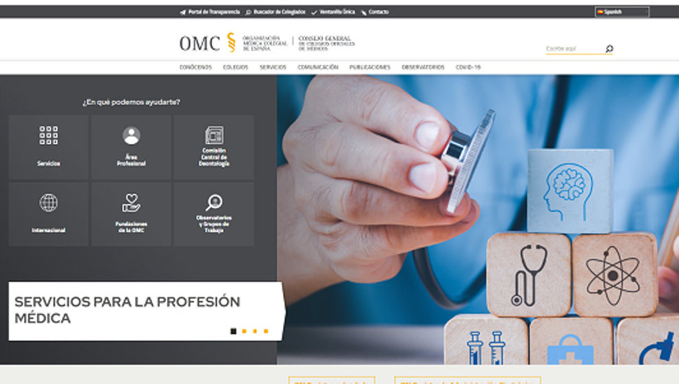 Web del Consejo General de Colegios de Médicos