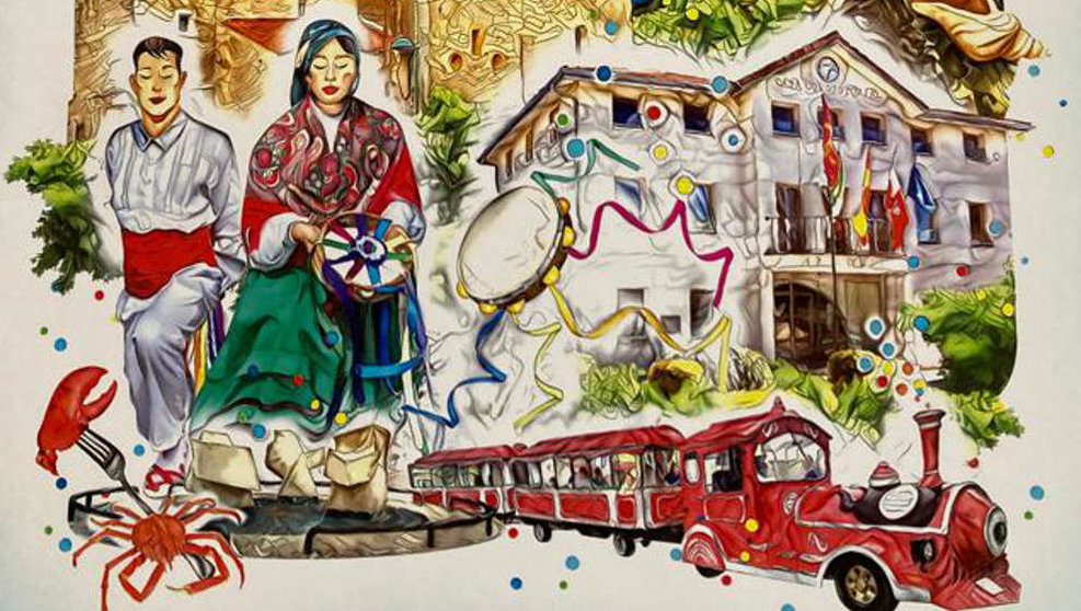Detalle del cartel de las Fiestas de San Emeterio y San Celedonio de Noja de 2022