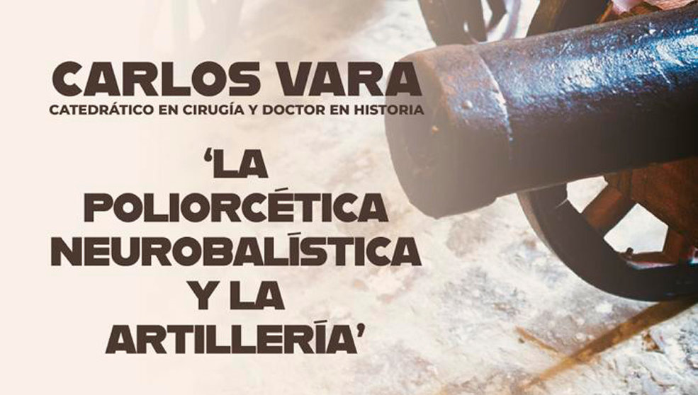 Detalle del cartel sobre la conferencia de Carlos Vara