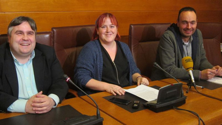 Alberto Bolado, Verónica Ordóñez y José Ramón Blanco, diputados de Podemos Cantabria