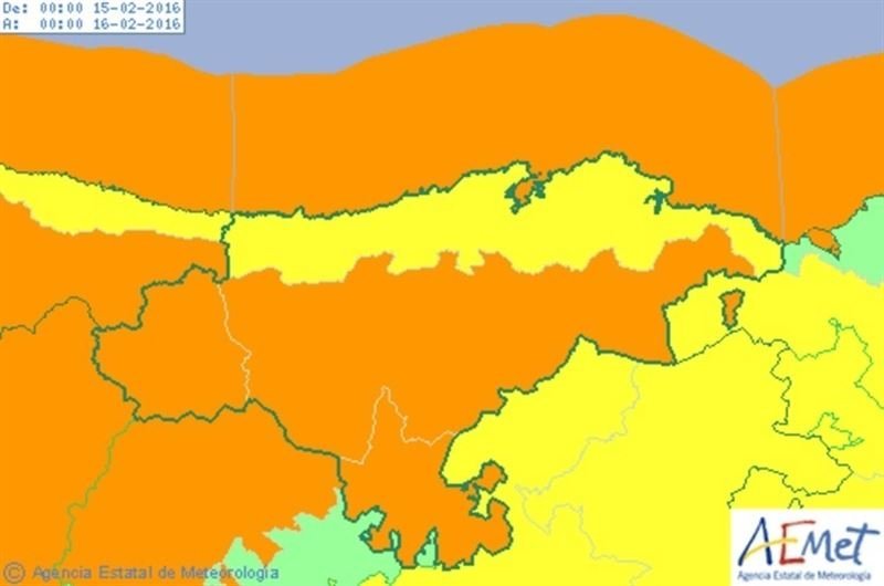 Toda la región estará en alerta amarilla o naranja al menos hasta el lunes