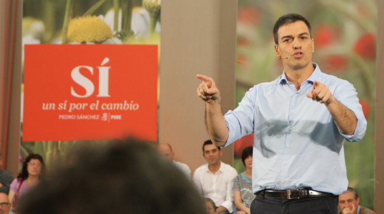 El secretario general del PSOE y candidato a la Presidencia, Pedro Sánchez