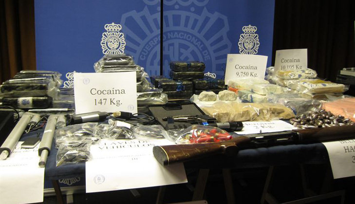 Sustancias incautadas por la Policía Nacional en la operación contra la red internacional de tráfico de drogas
