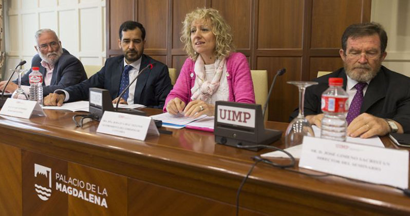 La vicepresidenta de Cantabria, Eva Díaz Tezanos, durante su participación en la UIMP
