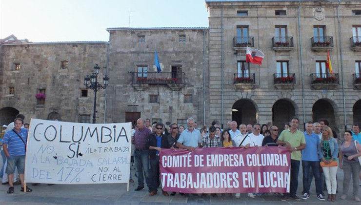 Imagen de archivo de una protesta de los trabajadores de Columbia
