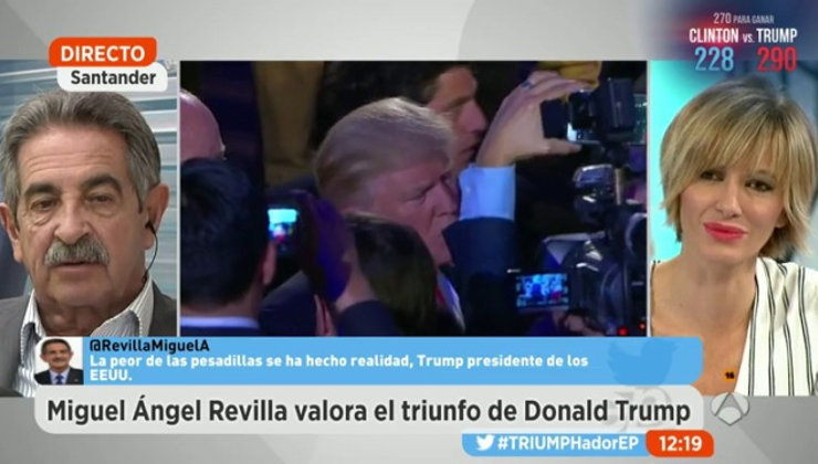Miguel Ángel Revilla, Donald Trump y Susanna Griso