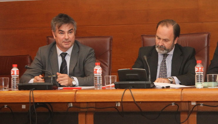 Los dueños de Ecomasa, Jesús Lavín y Andrés de León, durante su comparecencia en el Parlamento de Cantabria