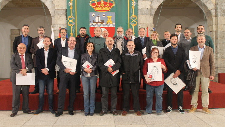 Foto con los autores de &#39;Diario de Opiniones&#39; en el Parlamento de Cantabria
