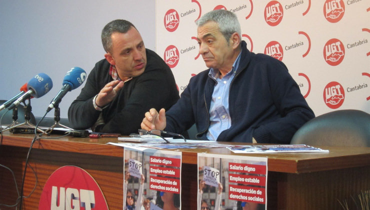 Mariano Carmona (UGT) y Carlos Sánchez (UGT) han anunciado las movilizaciones para el 23 de marzo