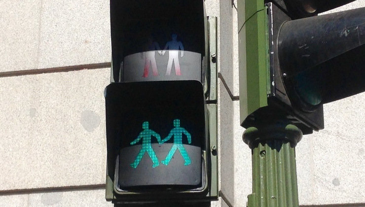 Uno de los nuevos semáforos instalados en Madrid