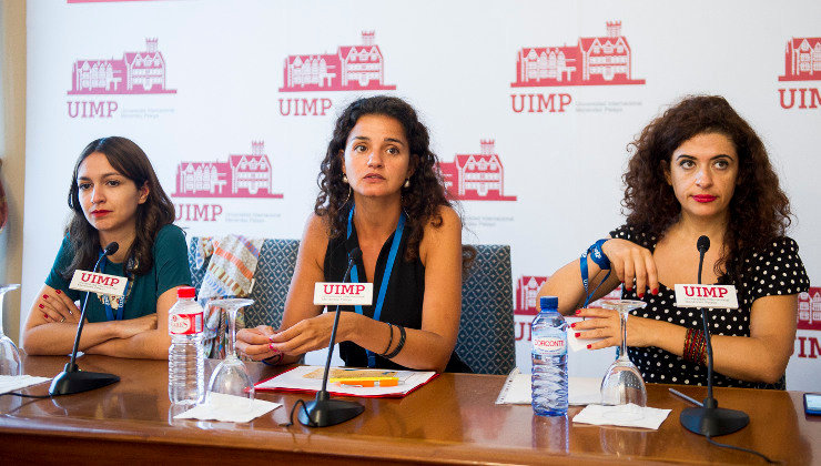 Nour Al-Hussen​, ​Aisha Al-Said​ y ​​​Leila Nachawati en la UIMP (Foto Juan Manuel Serrano)