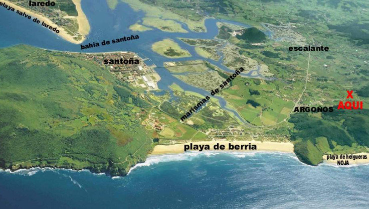 Zona en la que se produce el vertido que termina en las marismas de Helgueras y la playa de Trengandín