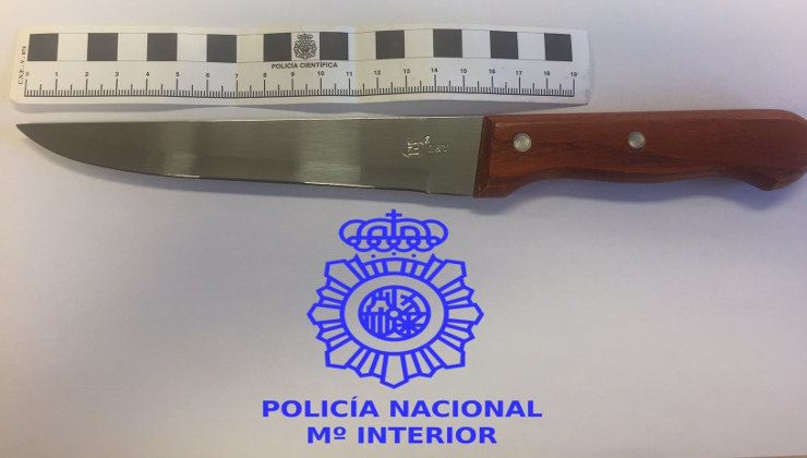 Cuchillo utilizado para robar a los repartidores de pizza