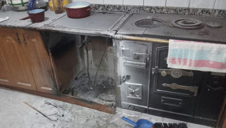 Cocina incendiada en Cillorigo de Liébana