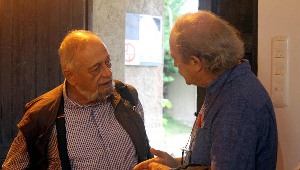 David Solar junto a Isidro Cicero antes de la charla en Noja