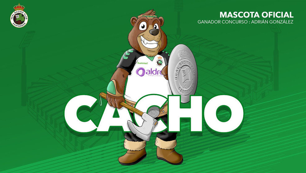 Cacho, la nueva mascota del Racing de Santander