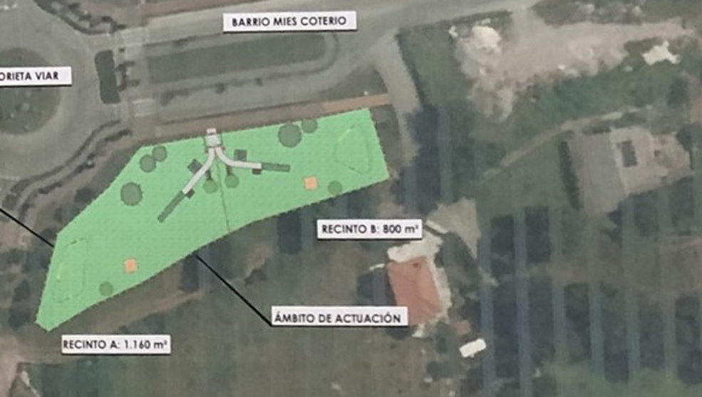 Infografía de la ubicación del parque canino de Torrelavega