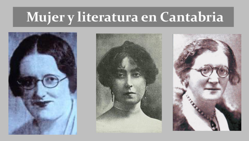 Detalle del cartel de la conferencia &#39;Mujeres y literatura en Cantabria&#39;