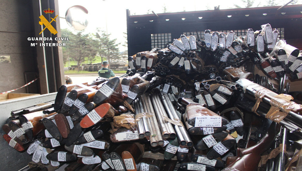 Imagen de las armas que la Guardia Civil ha destruido esta semana mediante fundición
