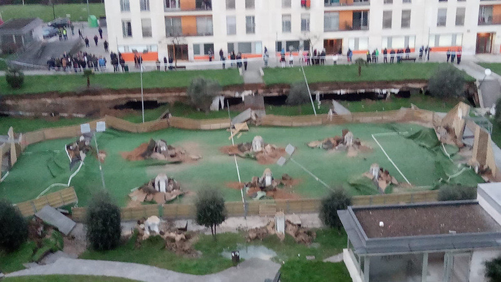 Imagen de situación del terreno tras el derrumbe